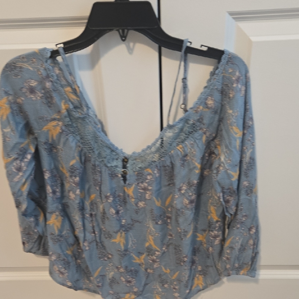 Rewind Blue Floral Women's Blouse